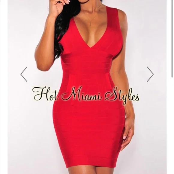 Spaghetti Straps Ribbed Bandage Padded Hot Miami Styles Bandage
